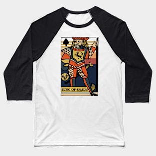 Classic Original Standard Character of Playing Card King of Spades Baseball T-Shirt